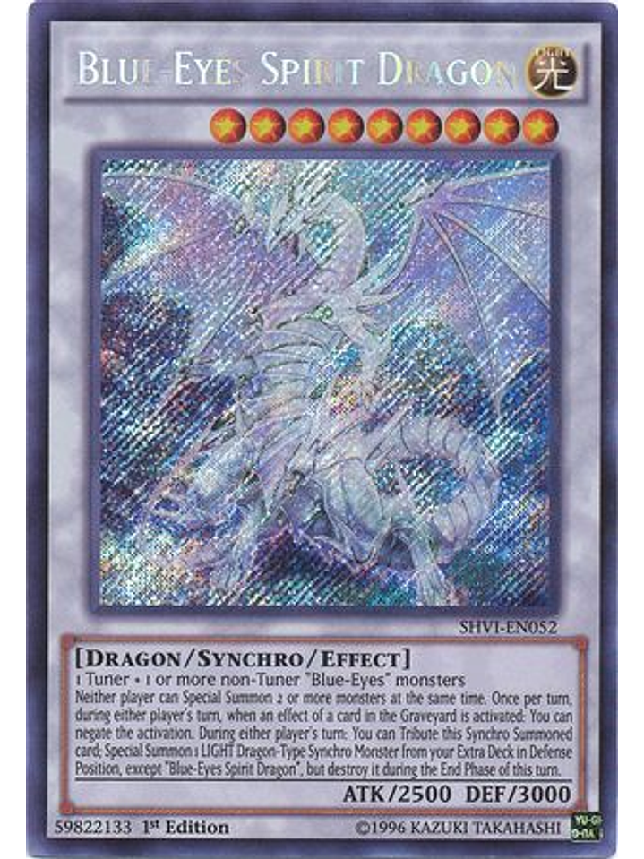 Blue-Eyes Spirit Dragon - SHVI-EN052 - Secret Rare 1st Edition 1