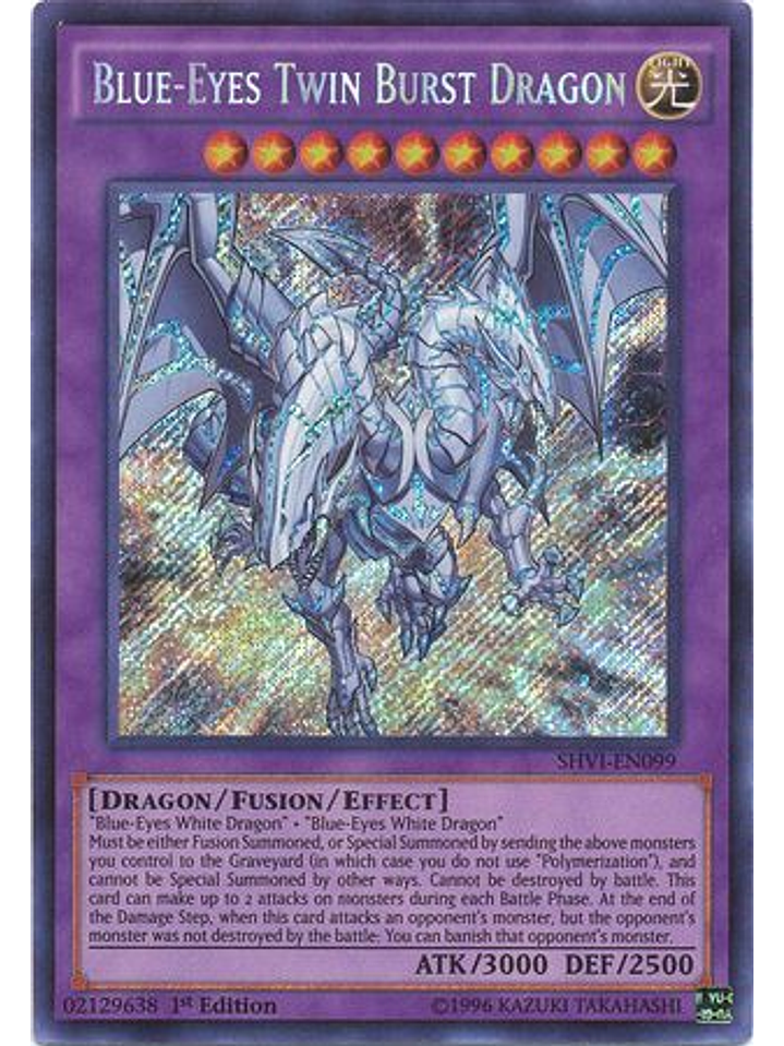 Blue-Eyes Twin Burst Dragon - SHVI-EN099 - Secret Rare 1st Edition 1