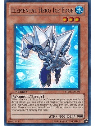 Elemental Hero Ice Edge - STOR-EN098 - Super Rare 1st Edition