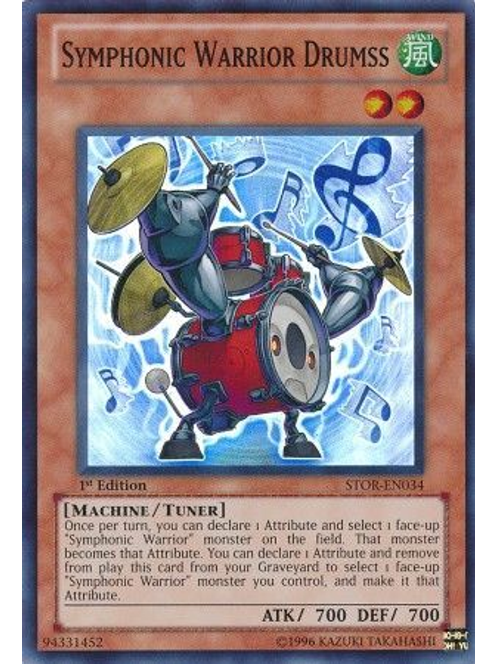 Symphonic Warrior Drumss - STOR-EN034 - Super Rare 1st Edition 1