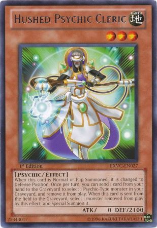 Hushed Psychic Cleric - EXVC-EN027 - Rare 1st Edition