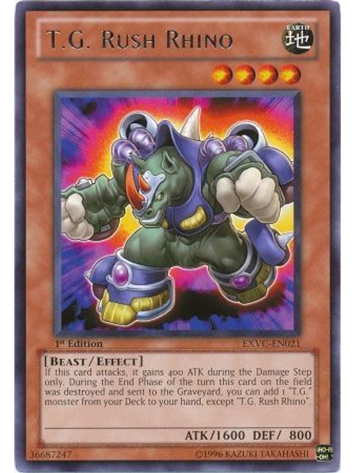 T.G. Rush Rhino - EXVC-EN021 - Rare 1st Edition 1
