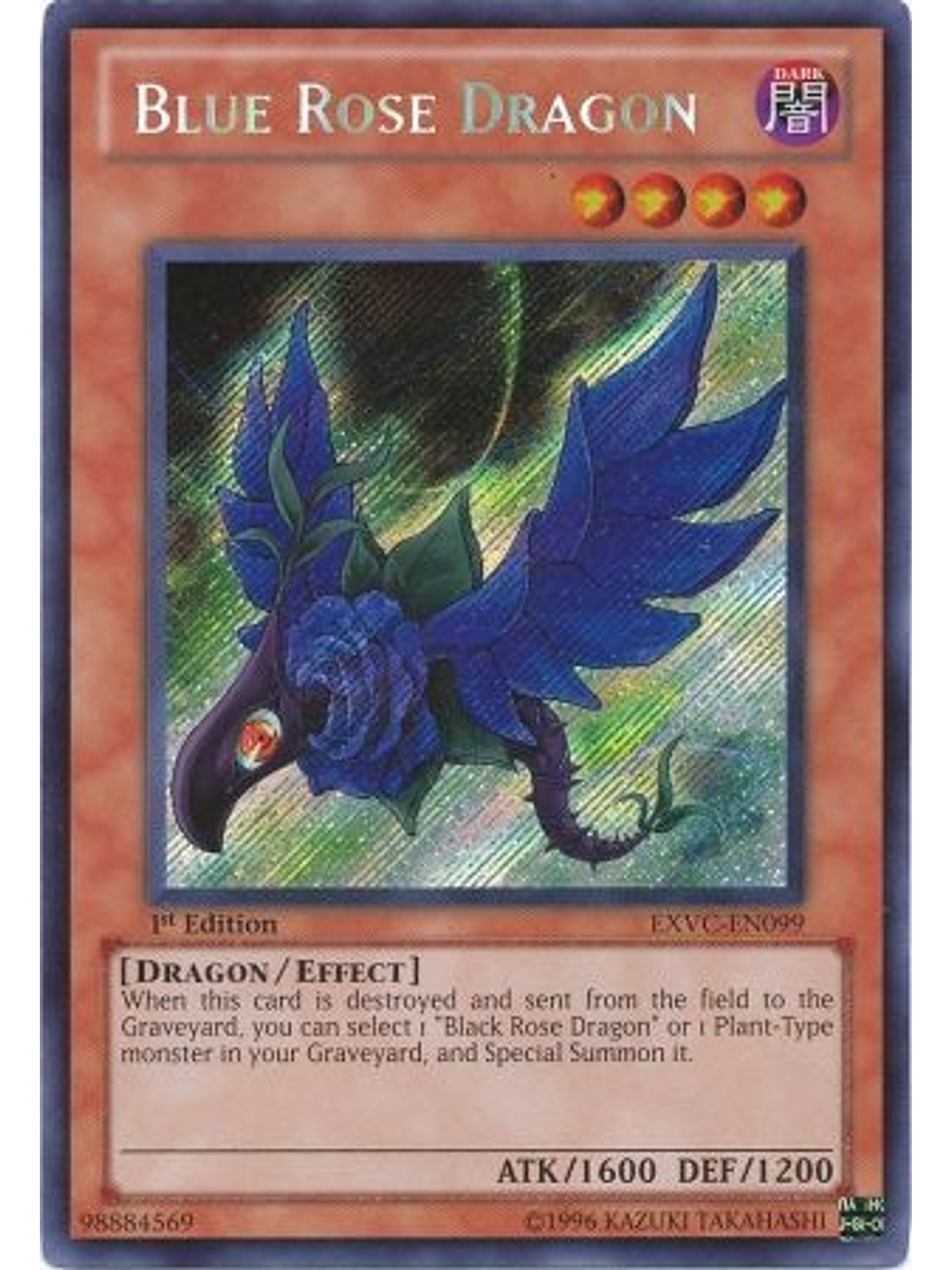 Blue Rose Dragon - EXVC-EN099 - Secret Rare 1st Edition 1