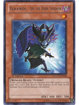Blackwing - Jin the Rain Shadow - EXVC-EN096 - Rare 1st Edition