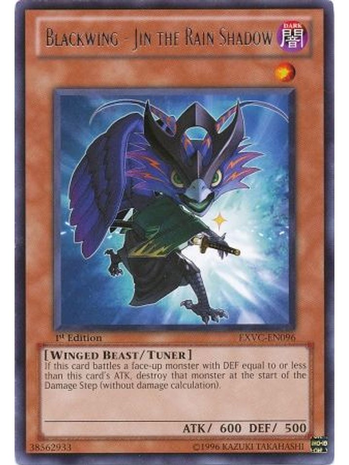 Blackwing - Jin the Rain Shadow - EXVC-EN096 - Rare 1st Edition 1
