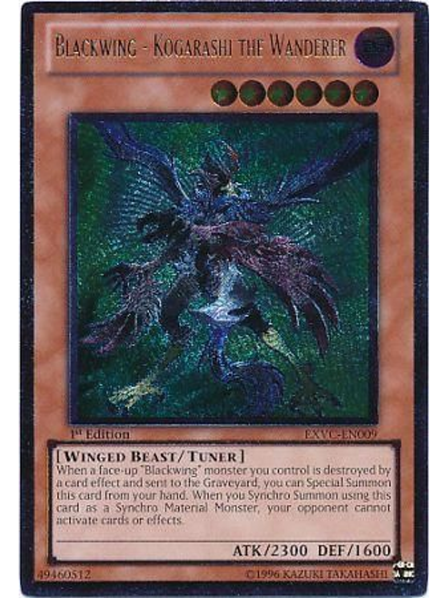 Blackwing - Kogarashi the Wanderer - EXVC-EN009 1st Edition - Ultimate Rare 1