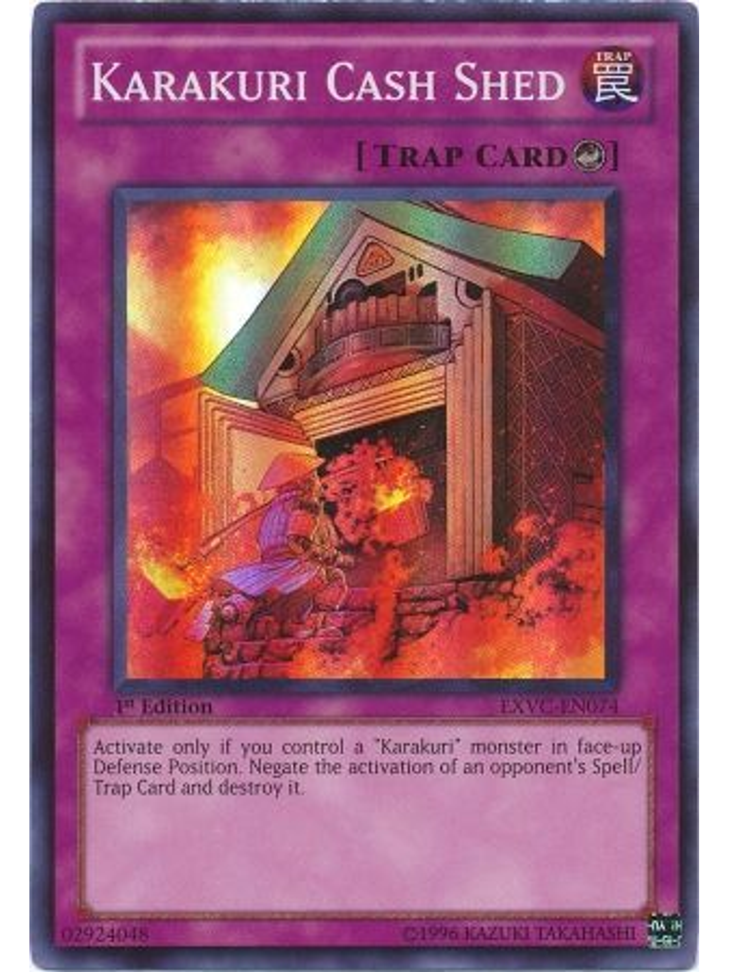 Karakuri Cash Shed - EXVC-EN074 - Super Rare 1st Edition 1