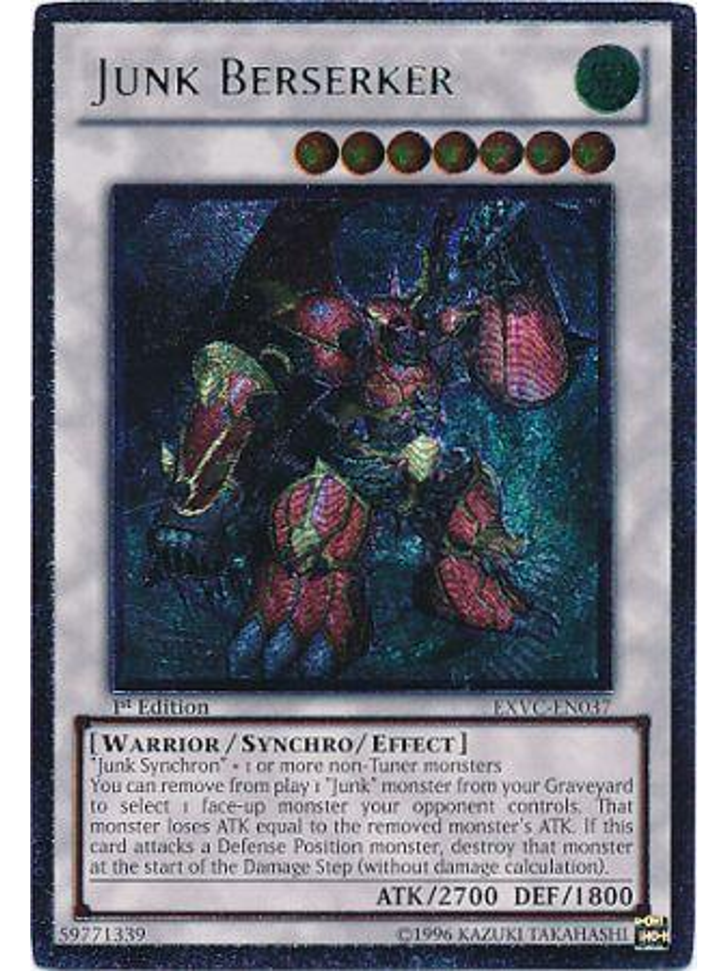 Junk Berserker - EXVC-EN037 1st Edition - Ultimate Rare 1