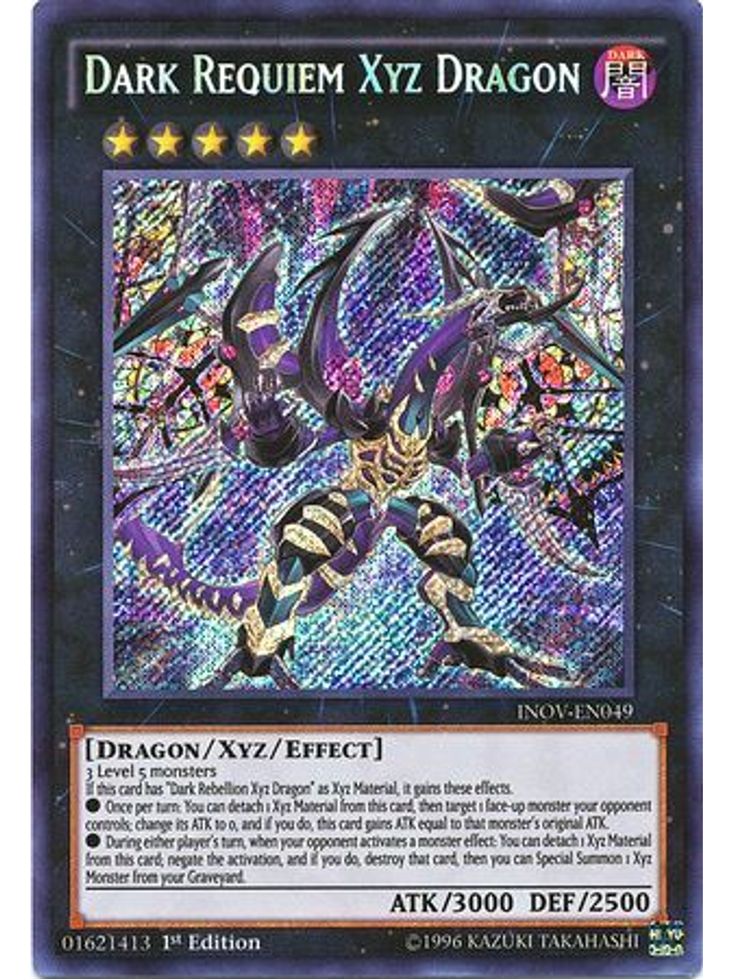 Dark Requiem Xyz Dragon - INOV-EN049 - Secret Rare 1st Edition 1
