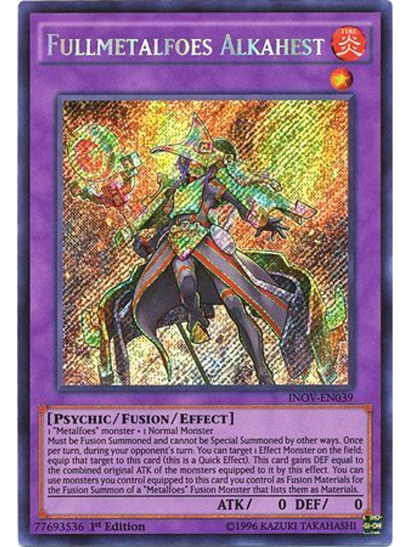Fullmetalfoes Alkahest - INOV-EN039 - Secret Rare 1st Edition 1