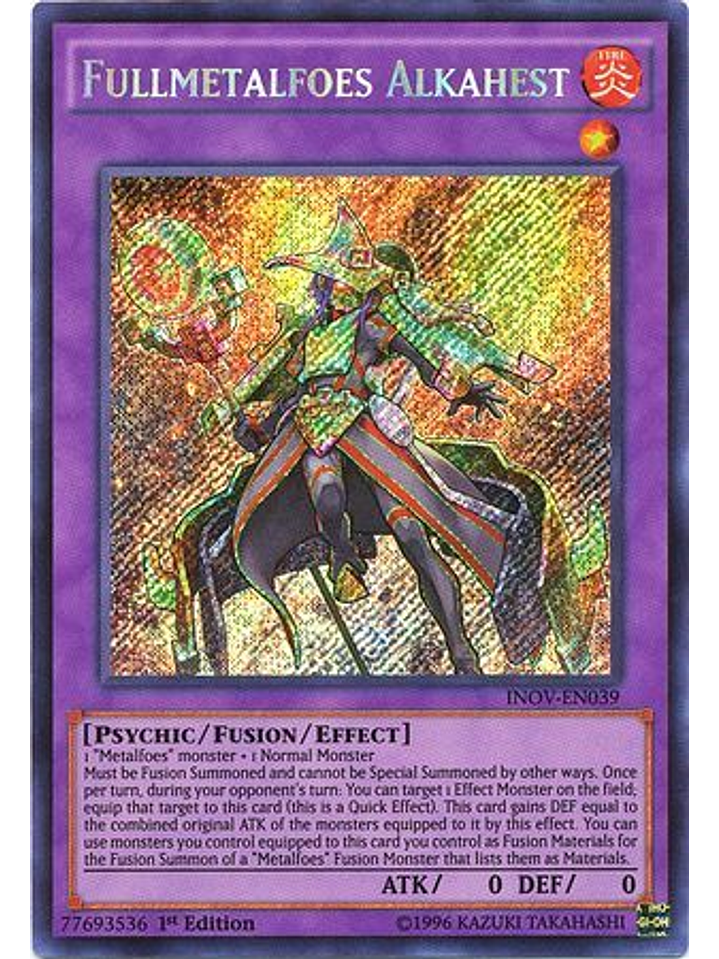 Fullmetalfoes Alkahest - INOV-EN039 - Secret Rare 1st Edition 1