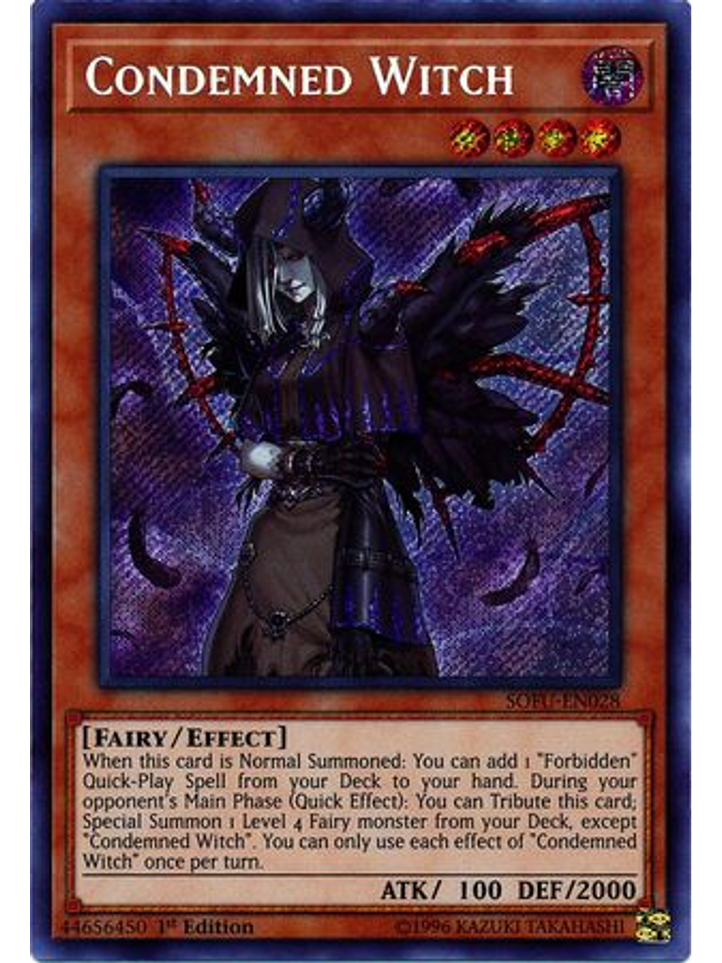 Condemned Witch - SOFU-EN028 - Secret Rare 1st Edition 1