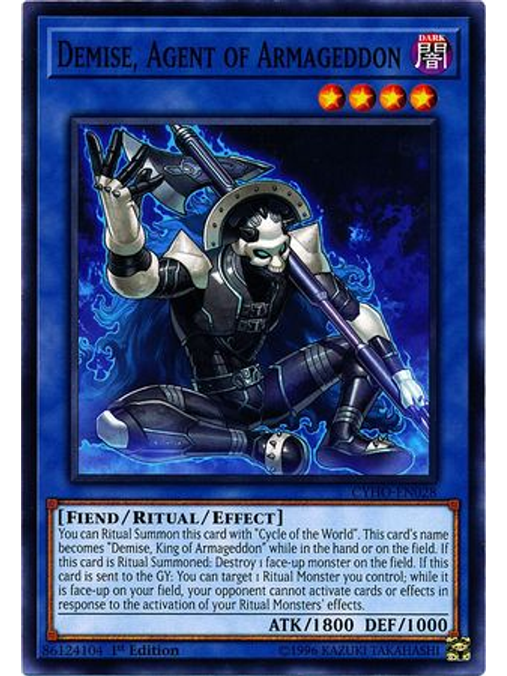 Demise, Agent of Armageddon - CYHO-EN028 - Common 1st Edition 1