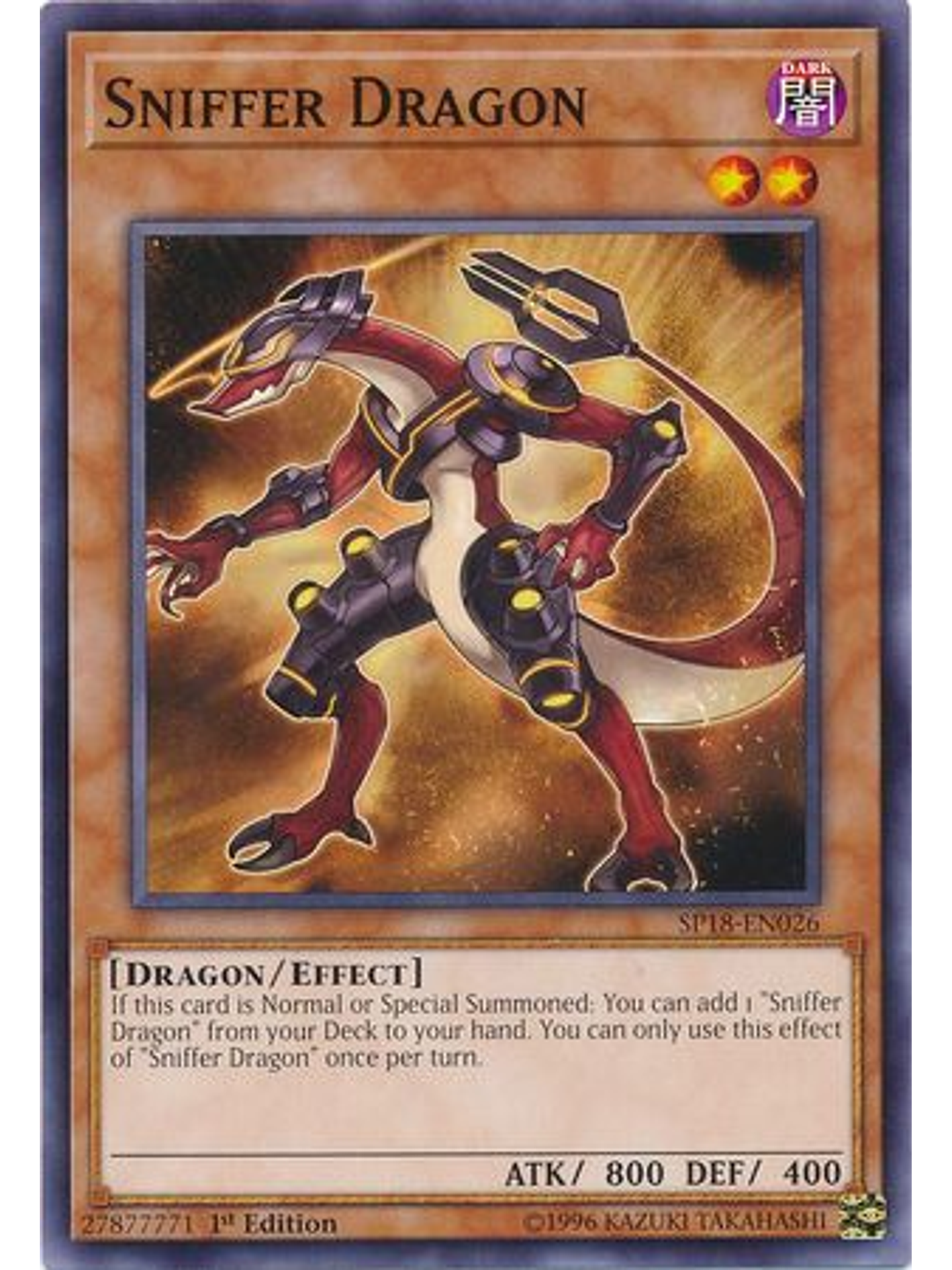 Sniffer Dragon - SP18-EN026 - Common 1st Edition 1