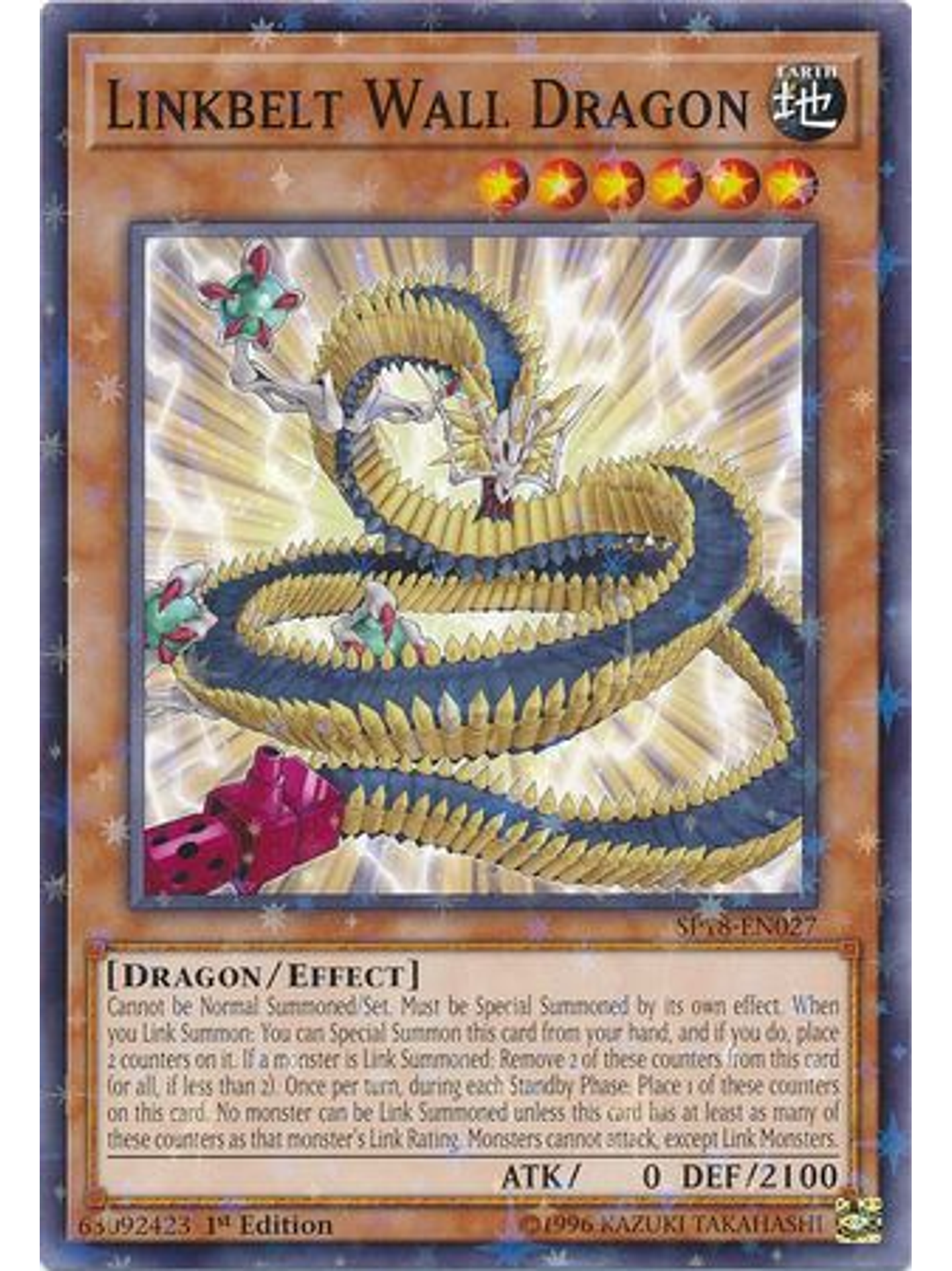 Linkbelt Wall Dragon - SP18-EN027 - Starfoil Rare 1st Edition 1