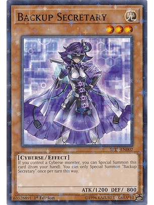 Backup Secretary - SP18-EN002 - Starfoil Rare 1st Edition