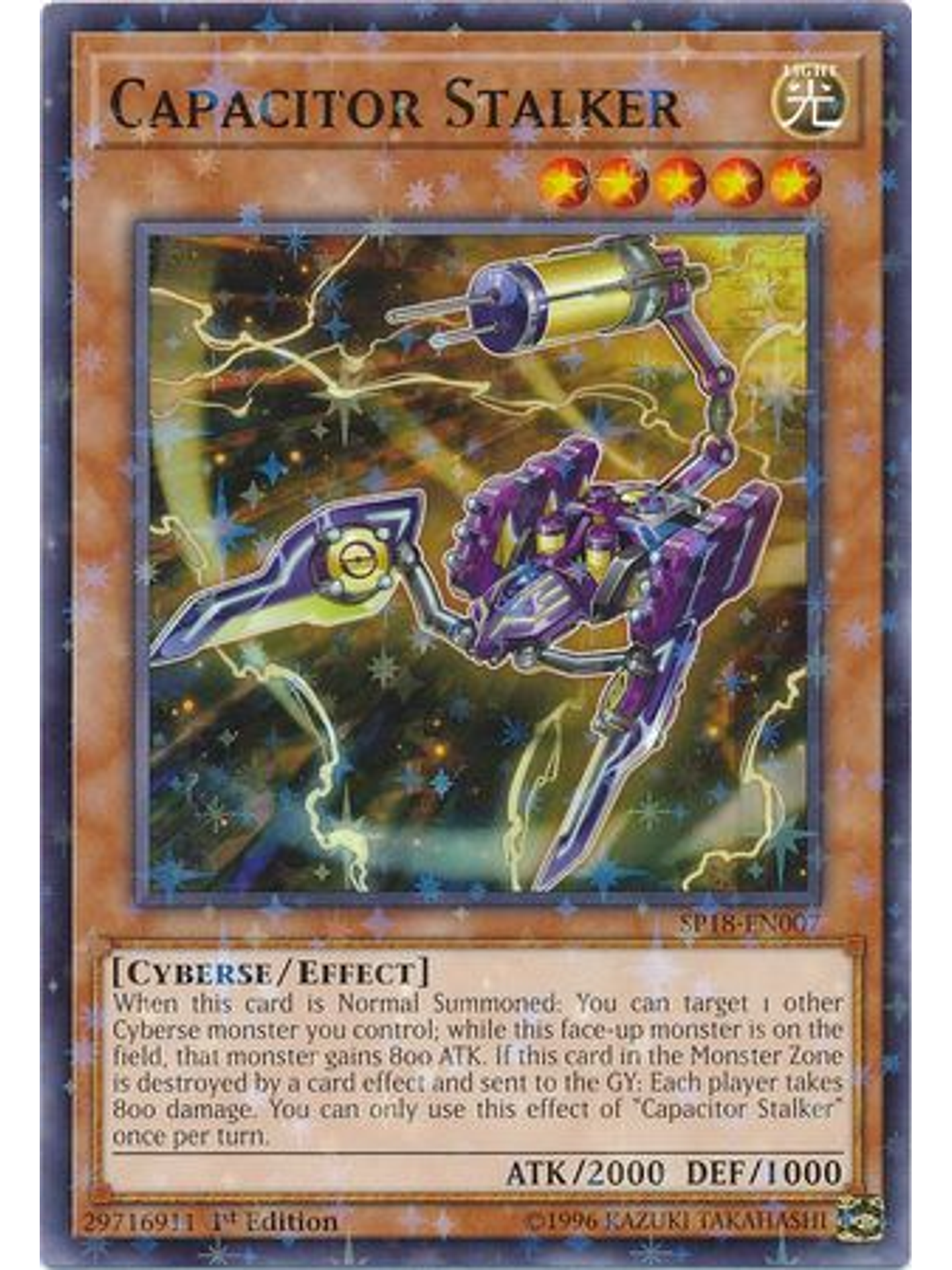 Capacitor Stalker - SP18-EN007 - Starfoil Rare 1st Edition 1