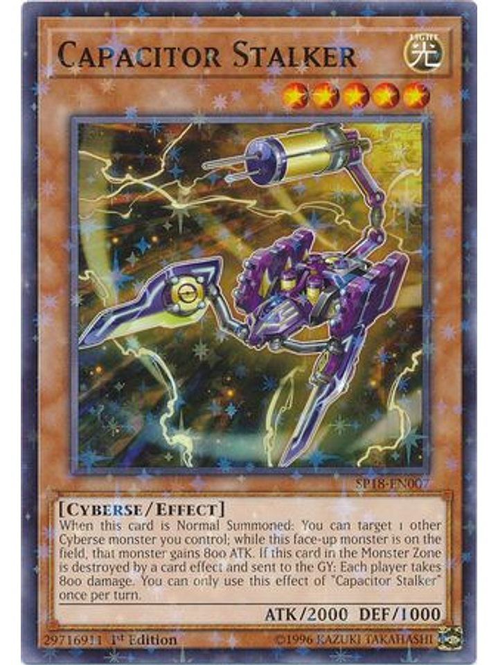 Capacitor Stalker - SP18-EN007 - Starfoil Rare 1st Edition 1