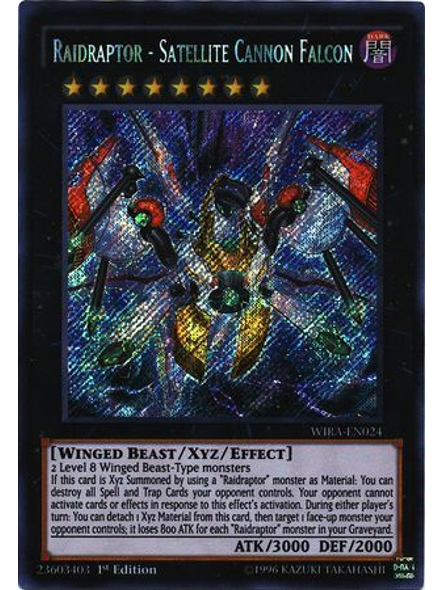 Raidraptor - Satellite Cannon Falcon - WIRA-EN024 - Secret Rare 1st Edition 1