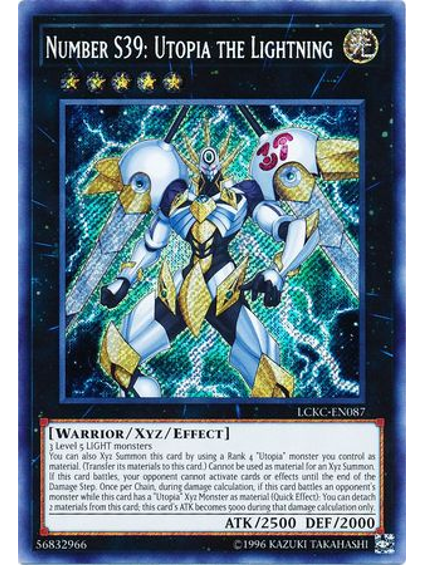 Number S39: Utopia the Lightning - LCKC-EN087 - Secret Rare Unlimited 1
