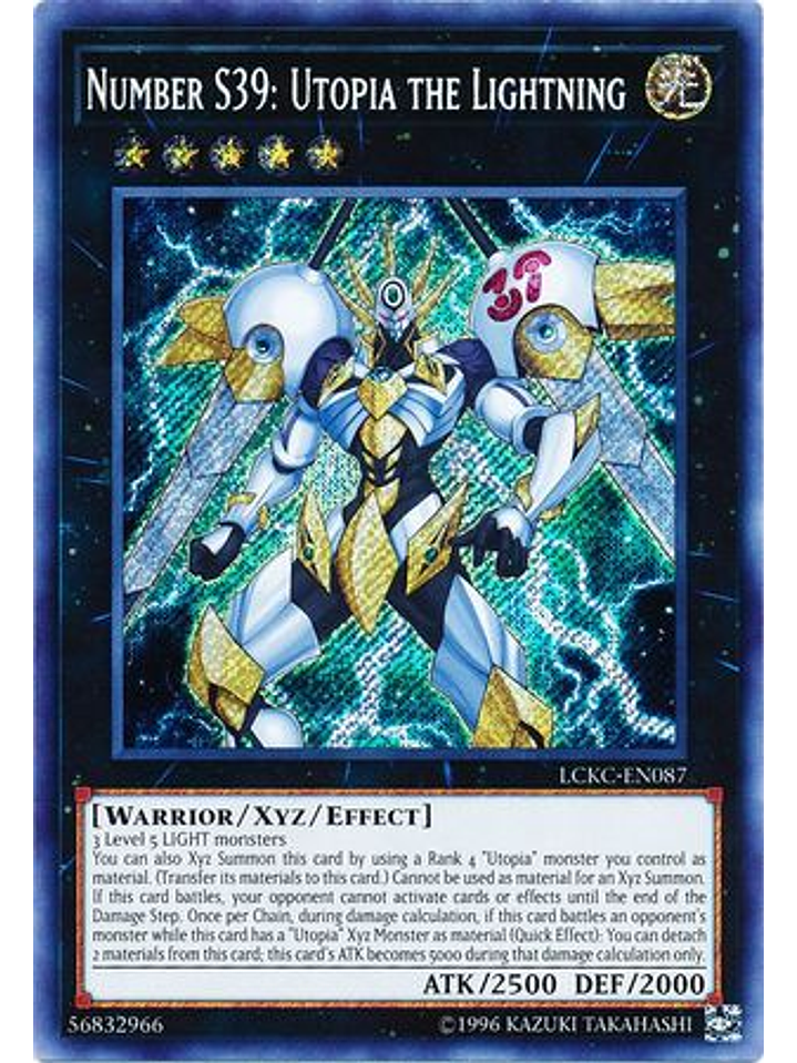 Number S39: Utopia the Lightning - LCKC-EN087 - Secret Rare Unlimited 1