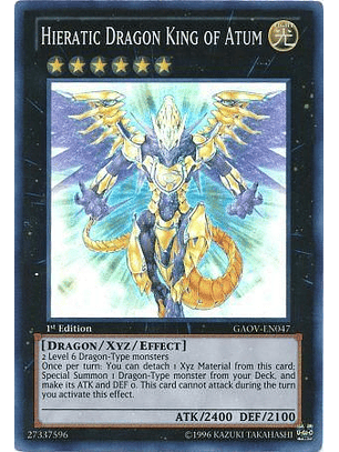 Hieratic Dragon King of Atum - GAOV-EN047 - Super Rare 1st Edition
