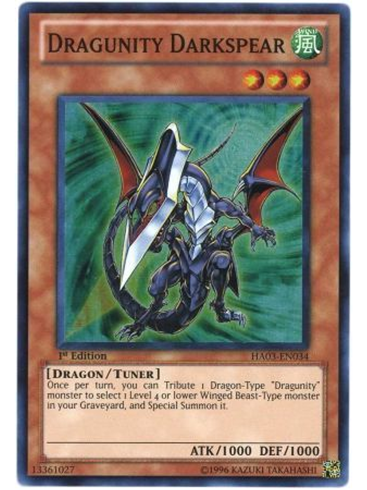 Dragunity Darkspear - HA03-EN034 - Super Rare 1st Edition 1