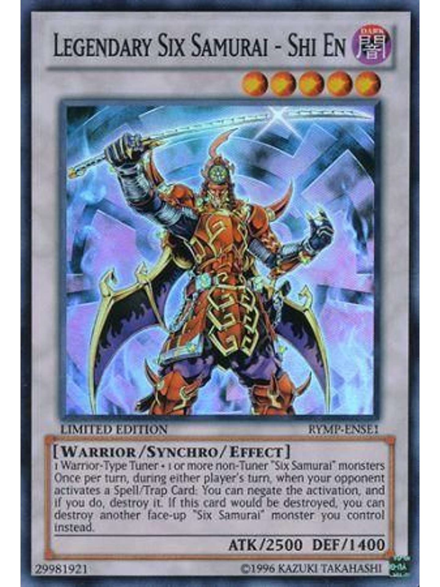 Legendary Six Samurai - Shi En - RYMP-ENSE1 - Super Rare 1