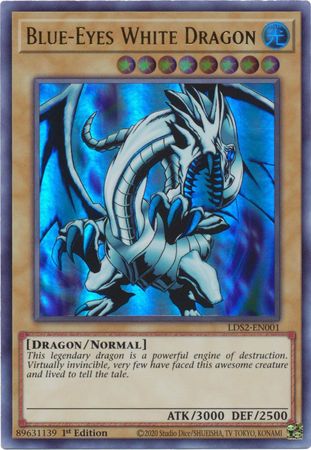 Blue-Eyes White Dragon (Green) - LDS2-EN001 - Ultra Rare 1st Edition