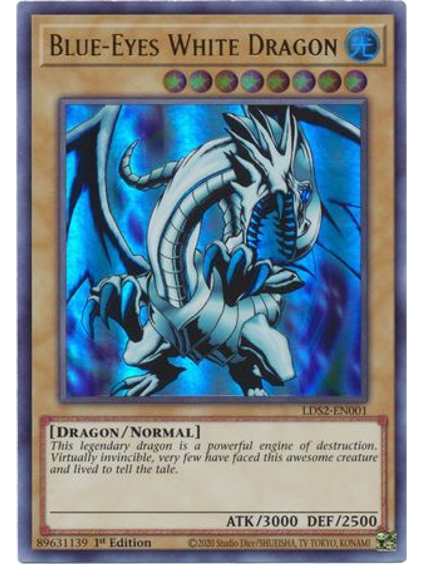 Blue-Eyes White Dragon (Blue) - LDS2-EN001 - Ultra Rare 1st Edition 1