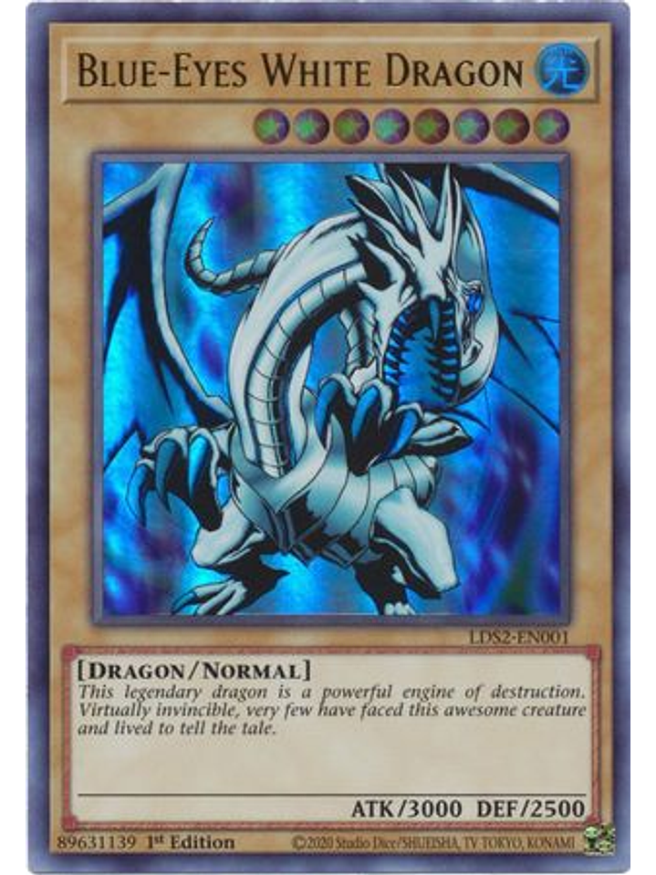 Blue-Eyes White Dragon (Blue) - LDS2-EN001 - Ultra Rare 1st Edition 1