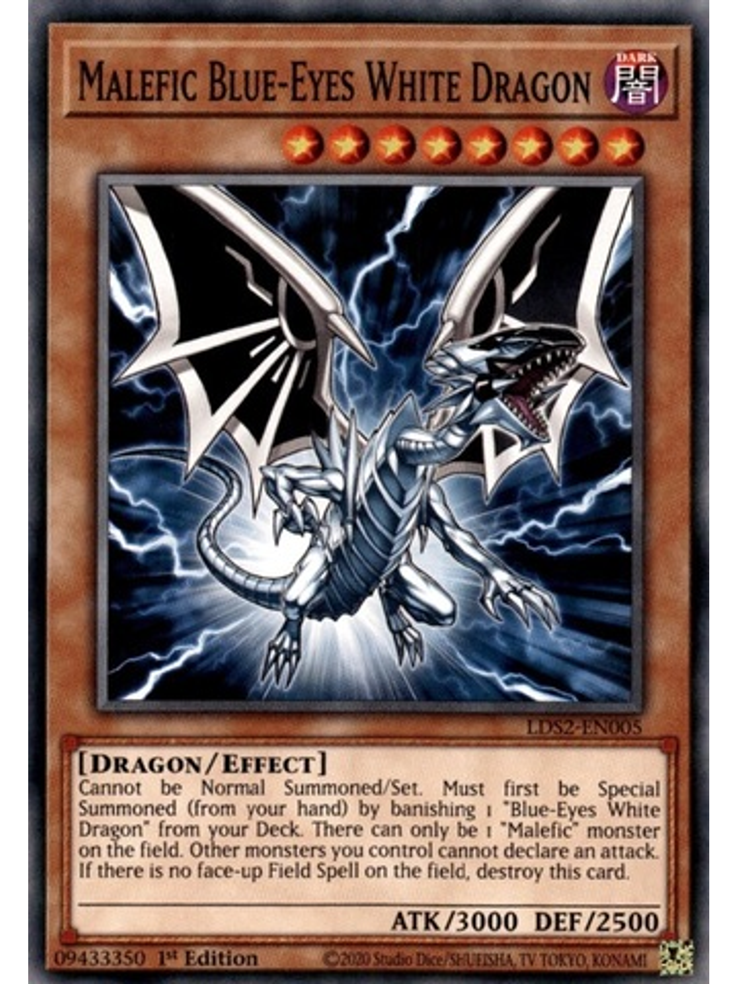 Malefic Blue-Eyes White Dragon - LDS2-EN005 - Common 1st Edition 1