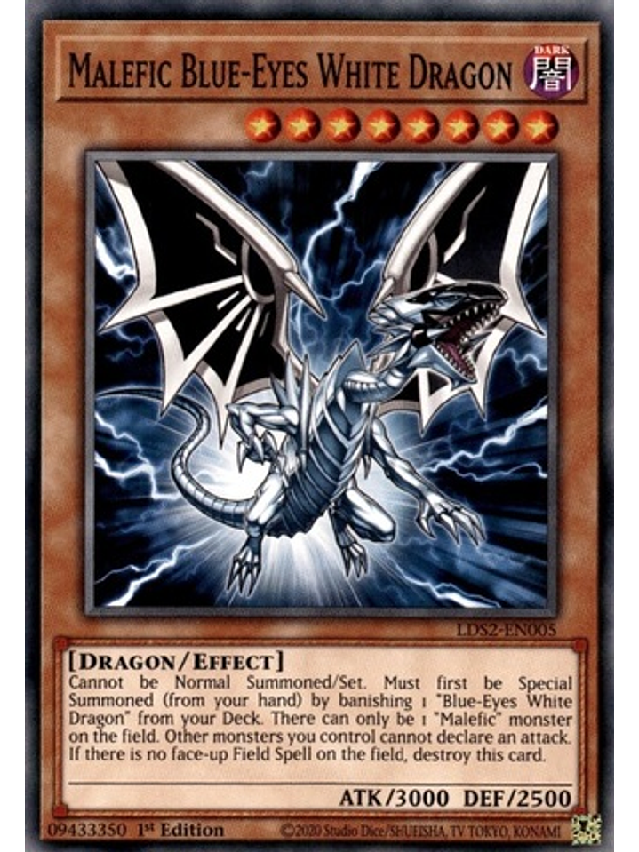 Malefic Blue-Eyes White Dragon - LDS2-EN005 - Common 1st Edition 1