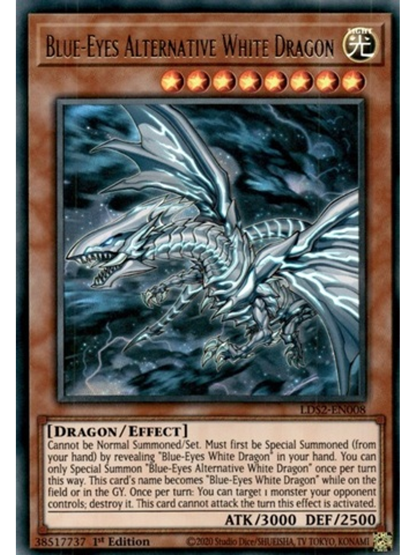 Blue-Eyes Alternative White Dragon (Blue) - LDS2-EN008 - Ultra Rare 1st Edition 1