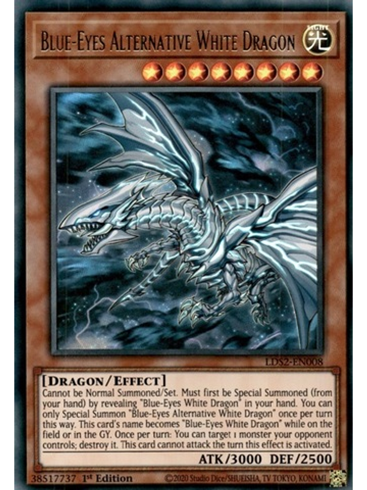 Blue-Eyes Alternative White Dragon (Blue) - LDS2-EN008 - Ultra Rare 1st Edition 1