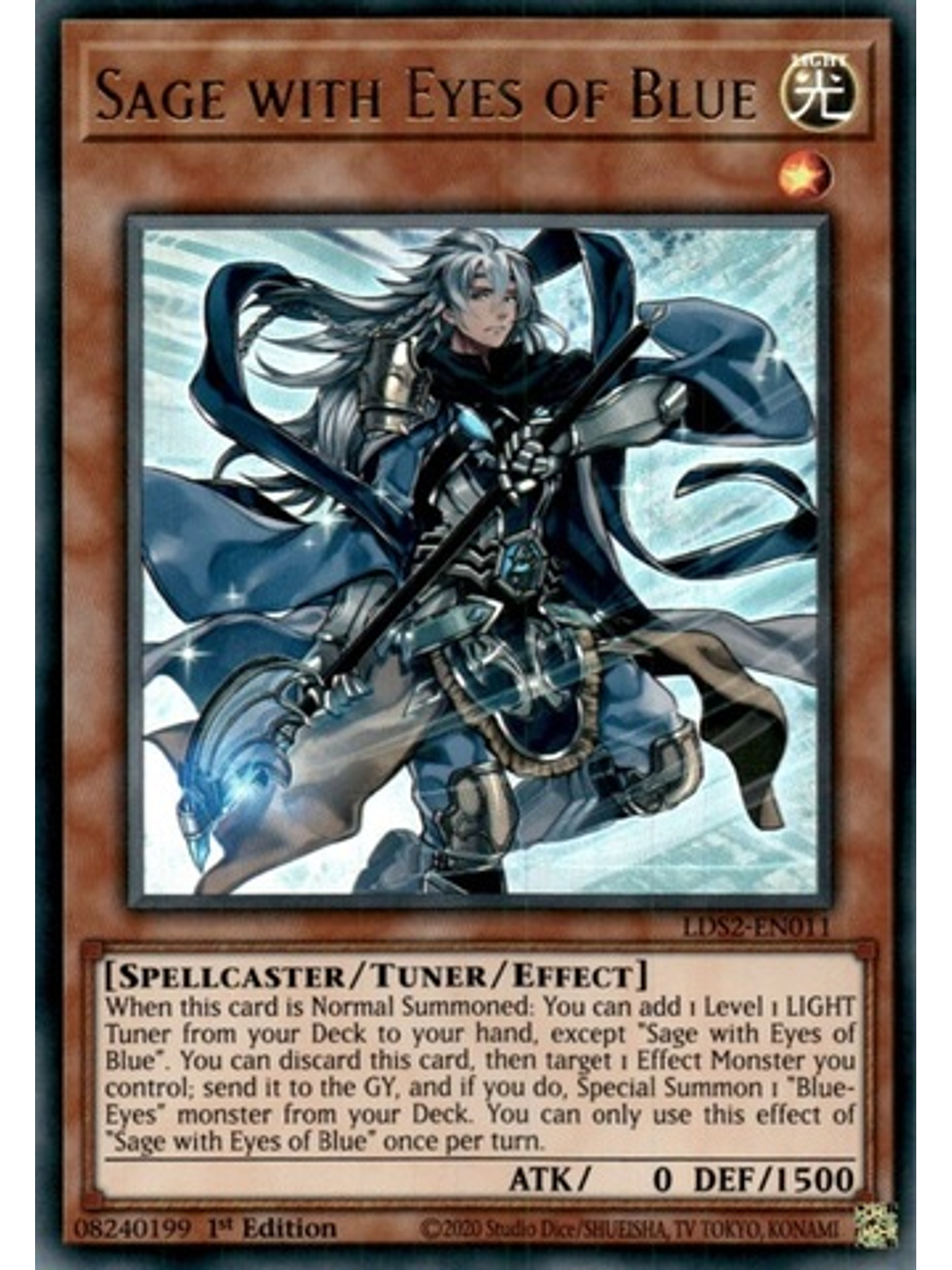 Sage with Eyes of Blue (Green) - LDS2-EN011 - Ultra Rare 1st Edition 1