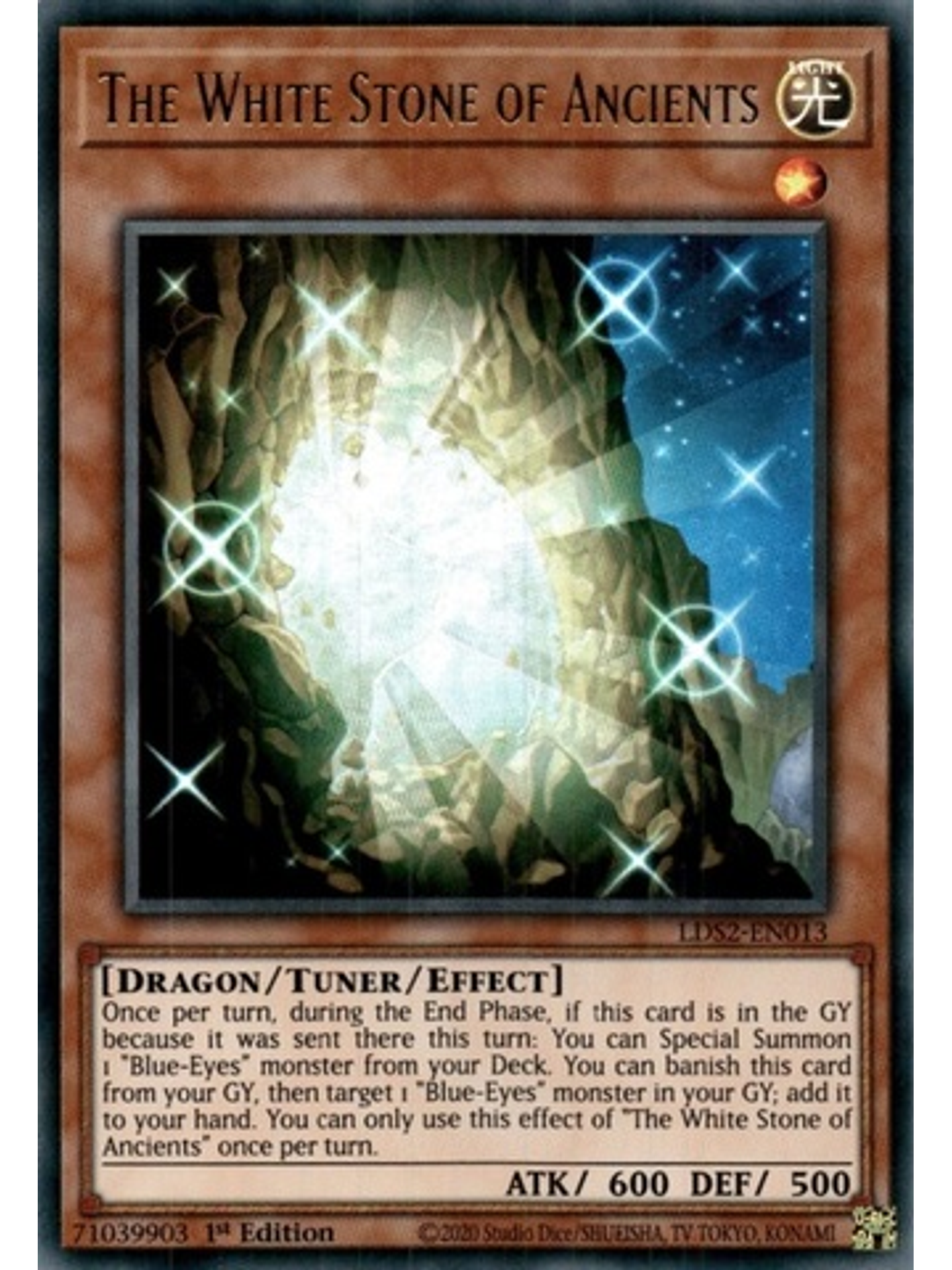 The White Stone of Ancients (Green) - LDS2-EN013 - Ultra Rare 1st Edition 1