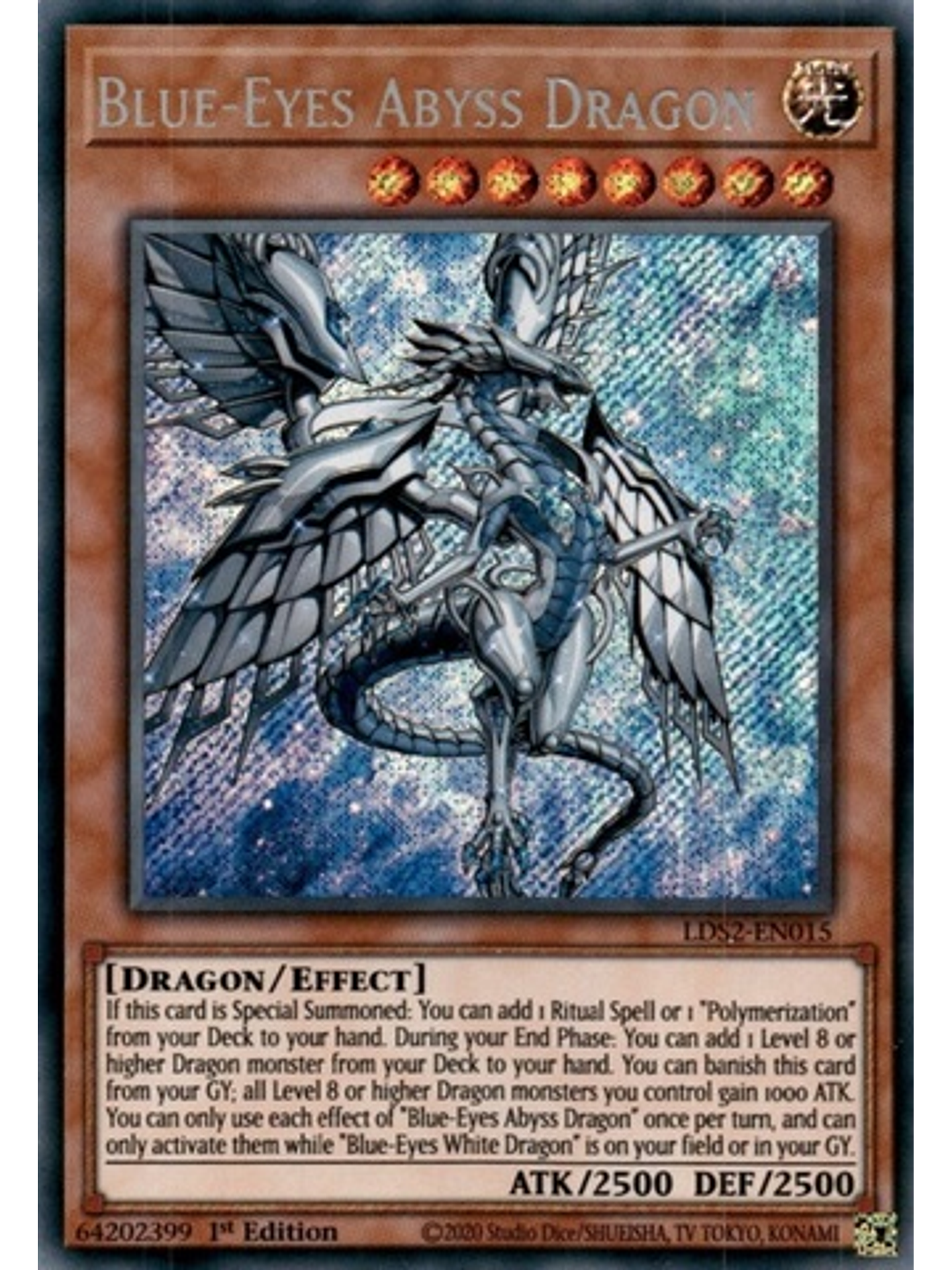 Blue-Eyes Abyss Dragon - LDS2-EN015 - Secret Rare 1st Edition 1