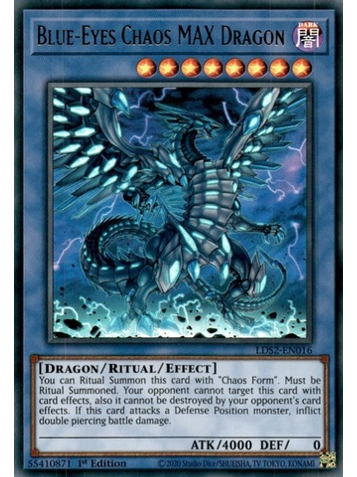 Blue-Eyes Chaos MAX Dragon - LDS2-EN016 - Ultra Rare 1st Edition 1