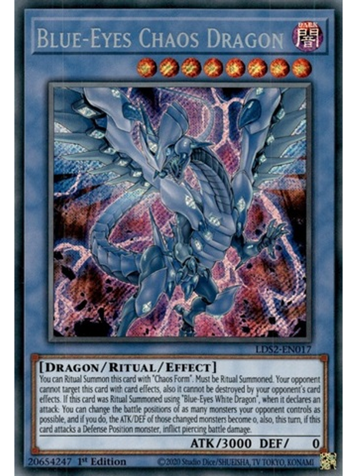 Blue-Eyes Chaos Dragon - LDS2-EN017 - Secret Rare 1st Edition 1