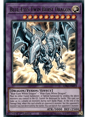 Blue-Eyes Twin Burst Dragon (Green) - LDS2-EN019 - Ultra Rare 1st Edition