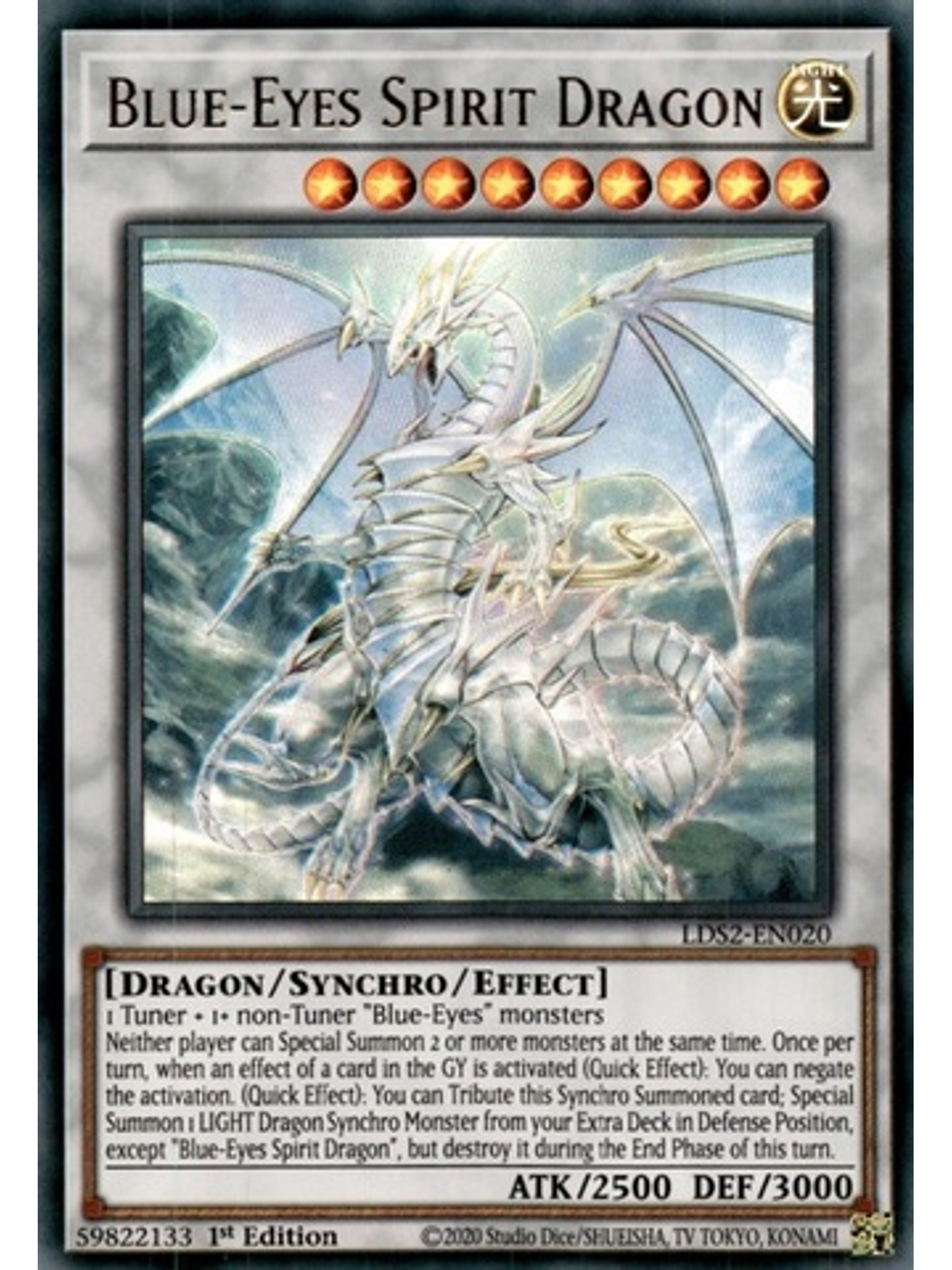 Blue-Eyes Spirit Dragon - LDS2-EN020 - Ultra Rare 1st Edition 1