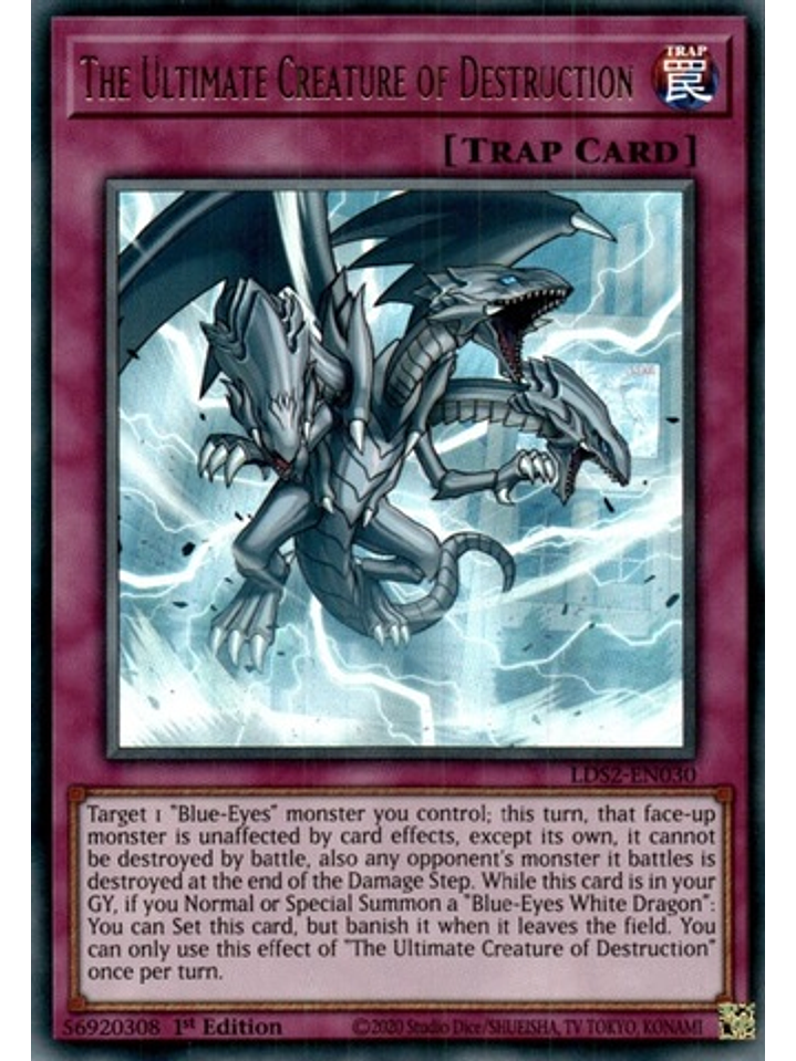 The Ultimate Creature of Destruction (Blue) - LDS2-EN030 - Ultra Rare 1st Edition 1