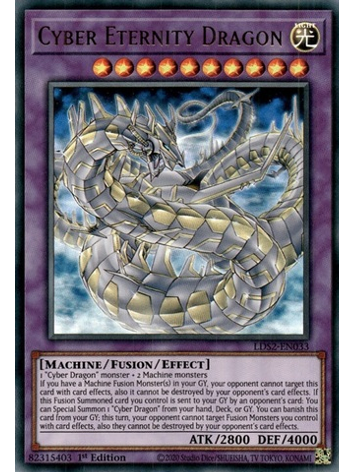 Cyber Eternity Dragon (Purple) - LDS2-EN033 - Ultra Rare 1st Edition 1