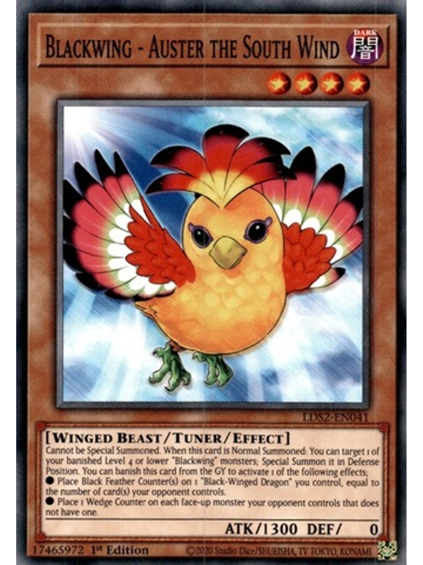 Blackwing - Auster the South Wind - LDS2-EN041 - Common 1st Edition 1