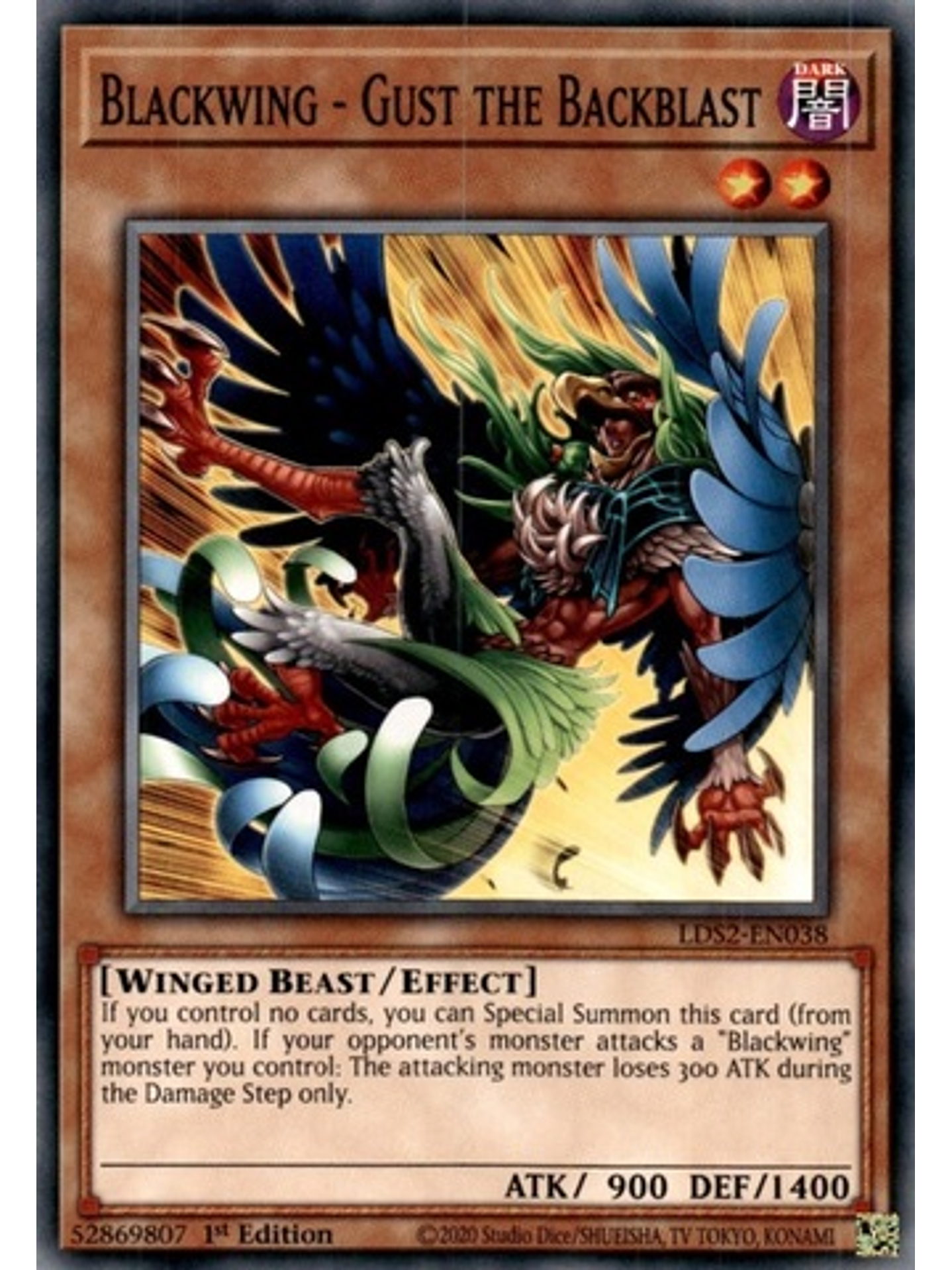 Blackwing - Gust the Backblast - LDS2-EN038 - Common 1st Edition 1