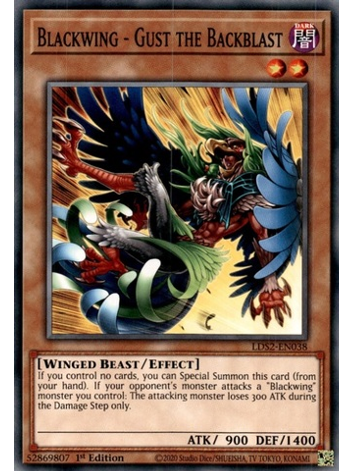 Blackwing - Gust the Backblast - LDS2-EN038 - Common 1st Edition 1