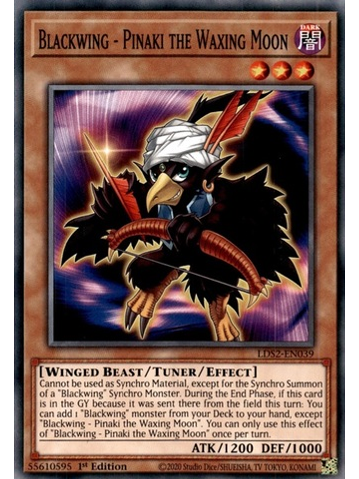 Blackwing - Pinaki the Waxing Moon - LDS2-EN039 - Common 1st Edition 1