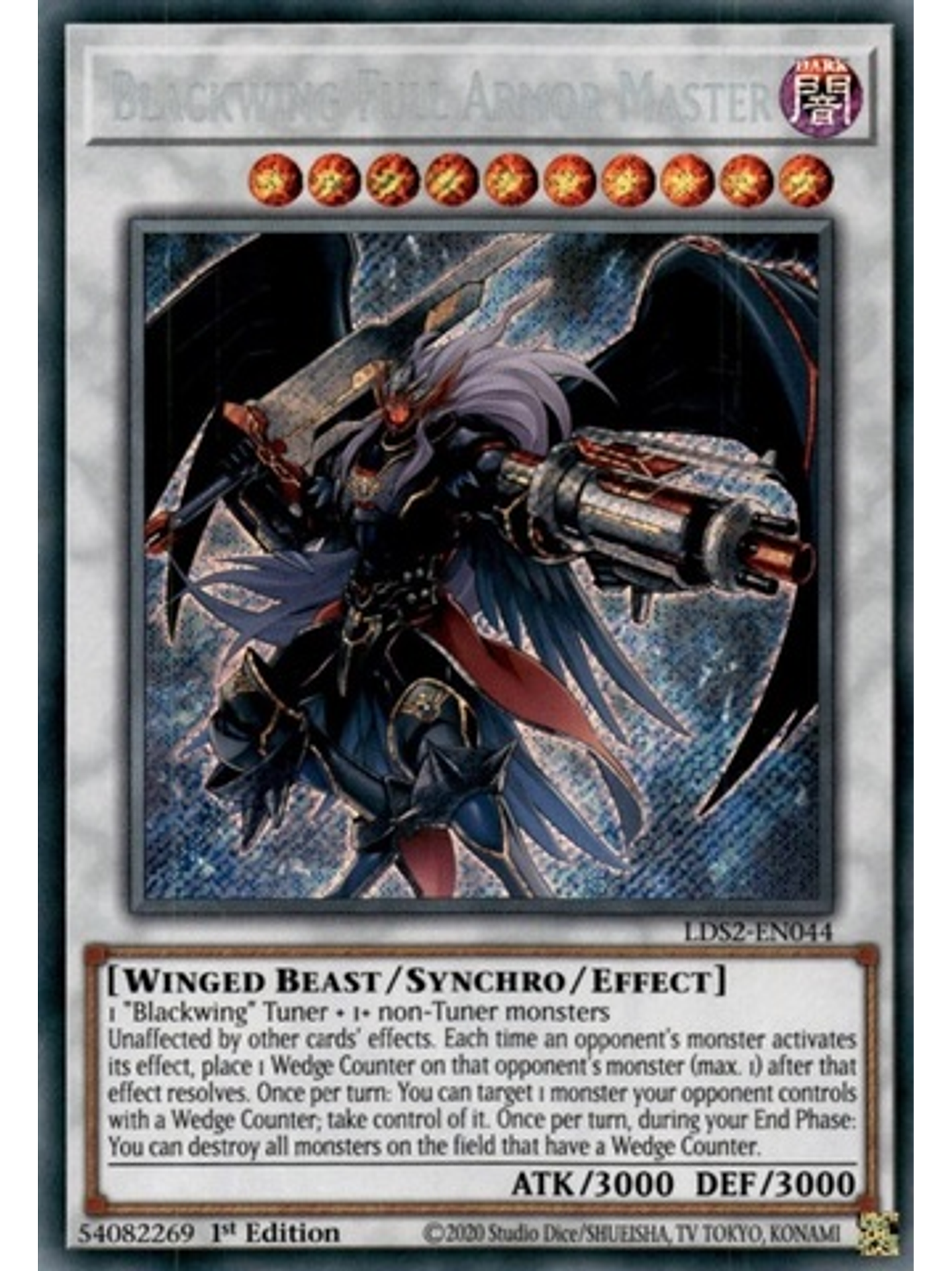 Blackwing Full Armor Master - LDS2-EN044 - Secret Rare 1st Edition 1