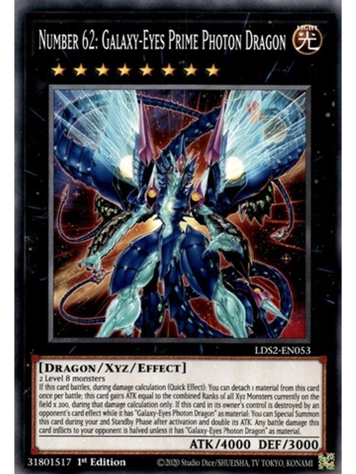Number 62: Galaxy-Eyes Prime Photon Dragon - LDS2-EN053 - Common 1st Edition 1